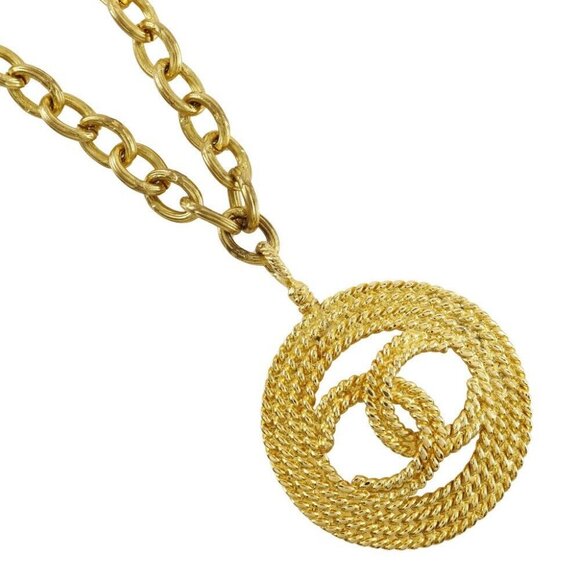 CHANEL COCO Mark Necklace vintage Plated Gold 105.0g Women - Picture 1 of 5